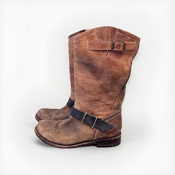 freebird Other - FREEBIRD Steven Crosby CRSBY Distressed Brown MOTO Engineer Western BOOTS Wmn 10